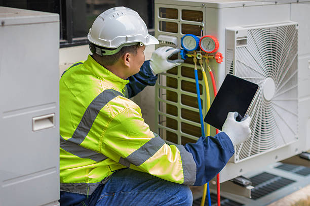 Professional Air Duct Cleaning technician working in White Plains, NY
